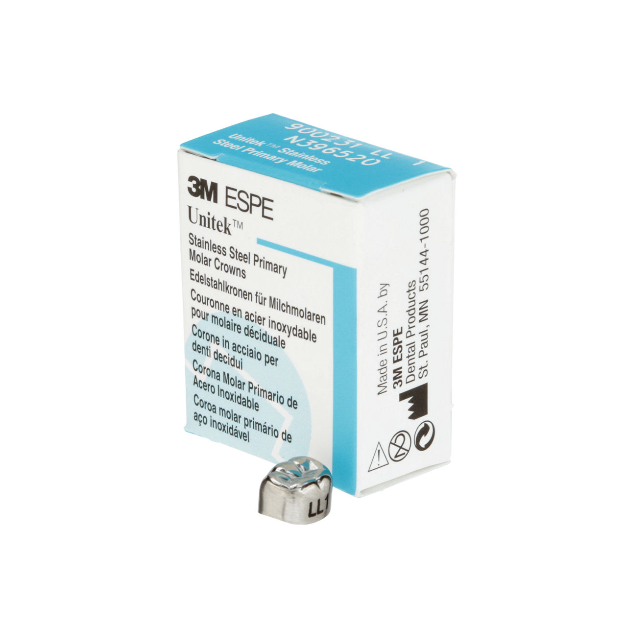 3M Unitek SS Secnd Prmry Mlr Crwn, Lwr Lft, Siz1 (5/box), 900231