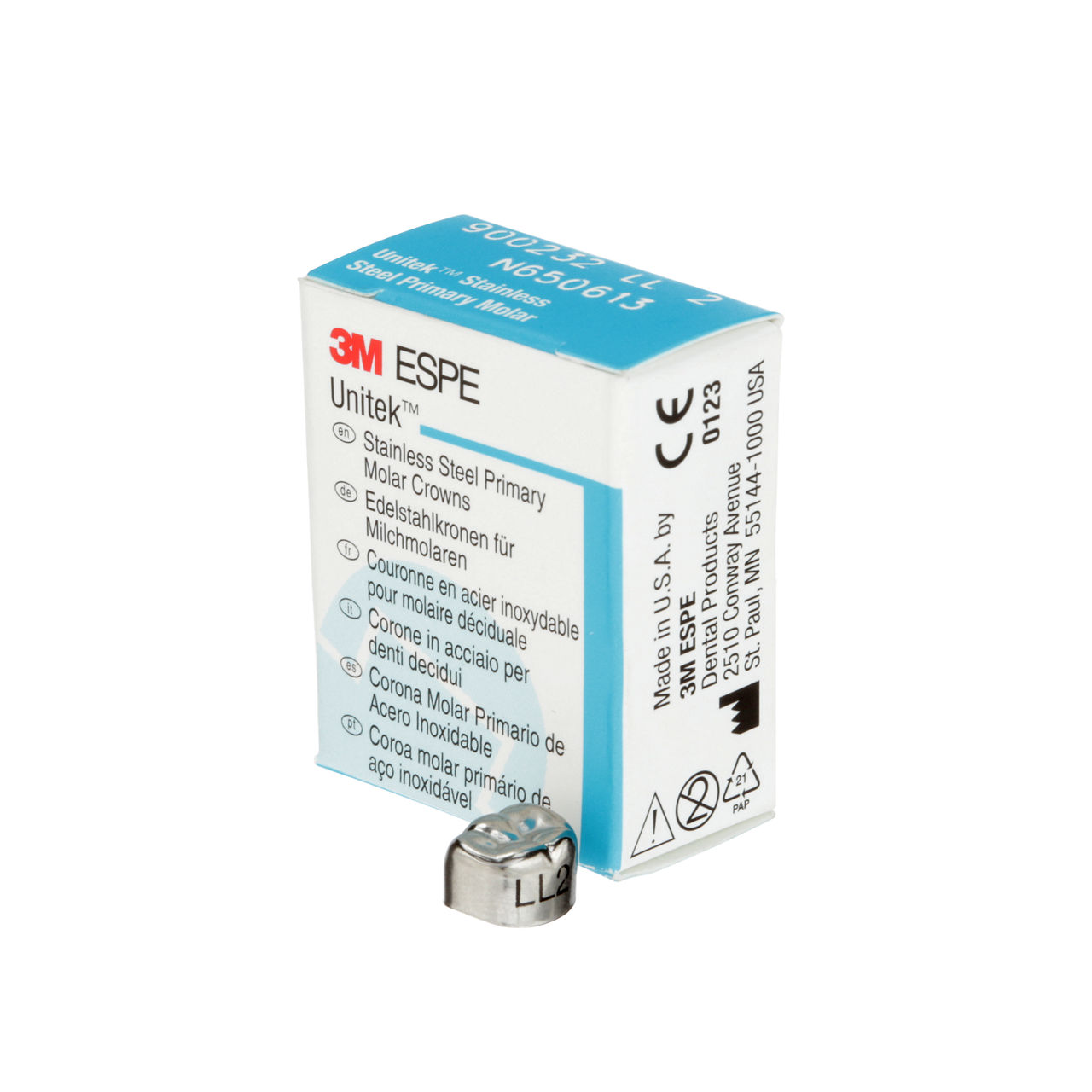 3M Unitek SS Secnd Prmry Mlr Crwn, Lwr Lft, Siz1 (5/box), 900231