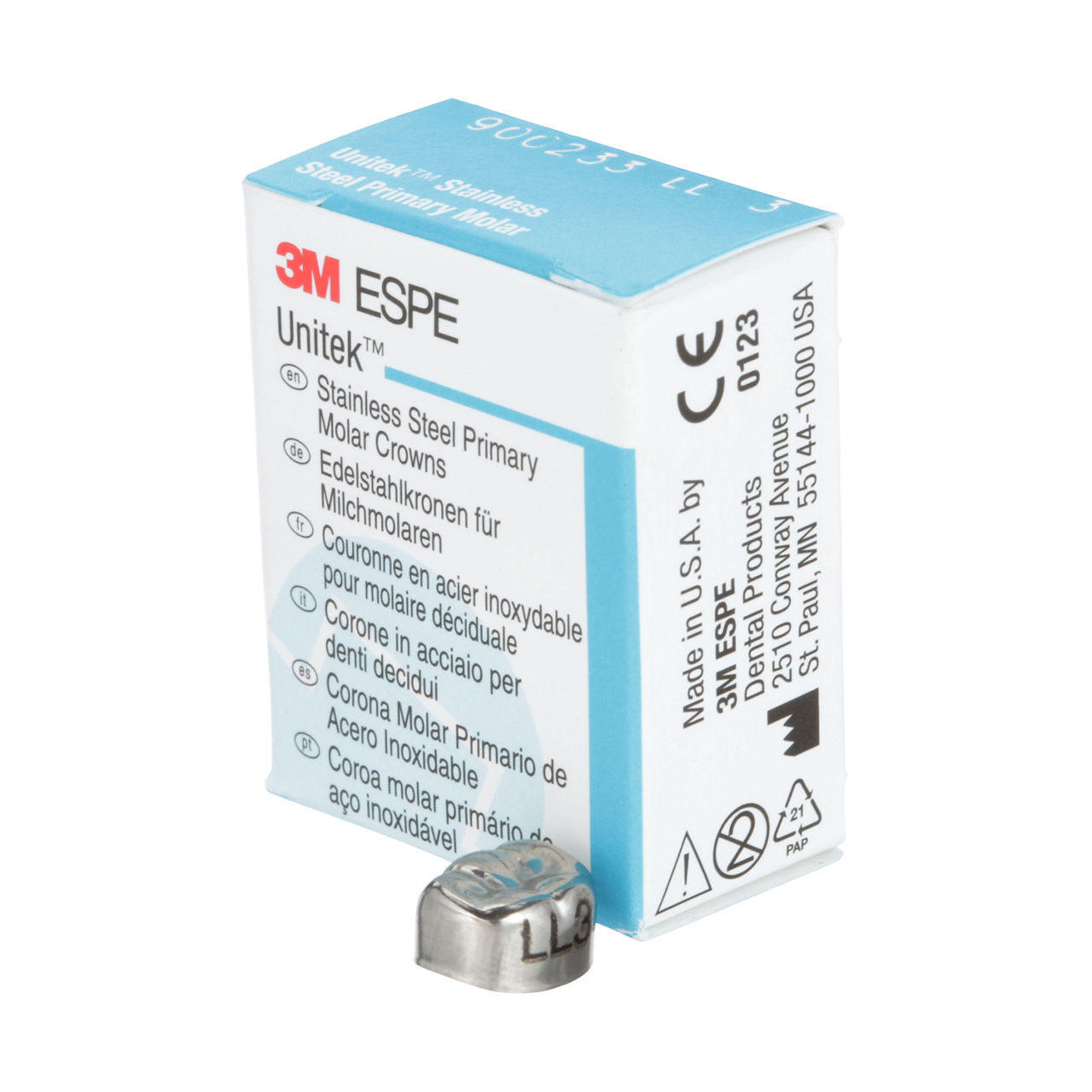 900233 UNITEK 2ND PRIM SS MOL LL-3 5/PAC