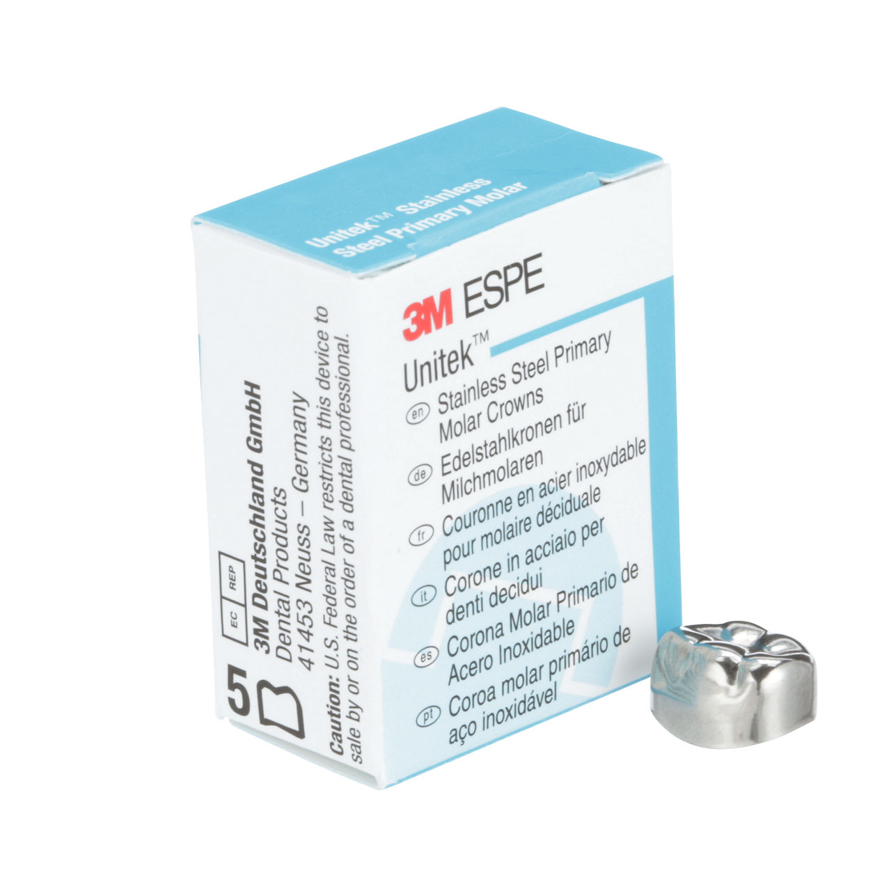 3M ESPE Unitek Stainless Steel Second Primary Molar Crown, 900246, lower right