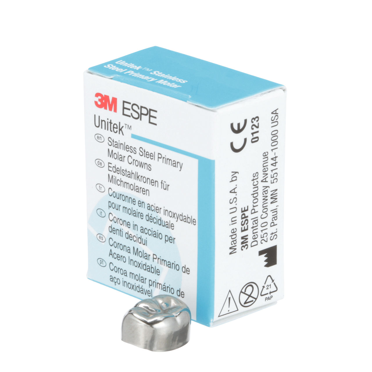 3M ESPE Unitek Stainless Steel Second Primary Molar Crown, 900246, lower right