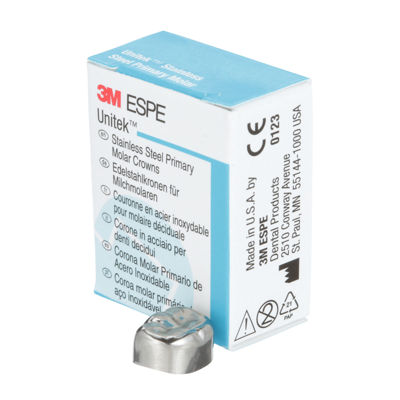 3M ESPE Unitek Stainless Steel Second Primary Molar Crown, 900247, lower right, size 7