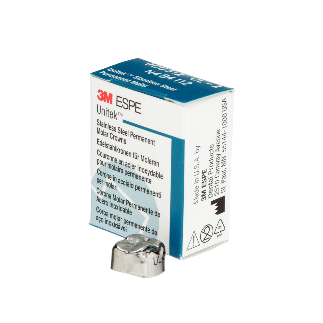 3M Unitek SS First Permnent Molr, Upr Lft, Size2 (5/box), 900312