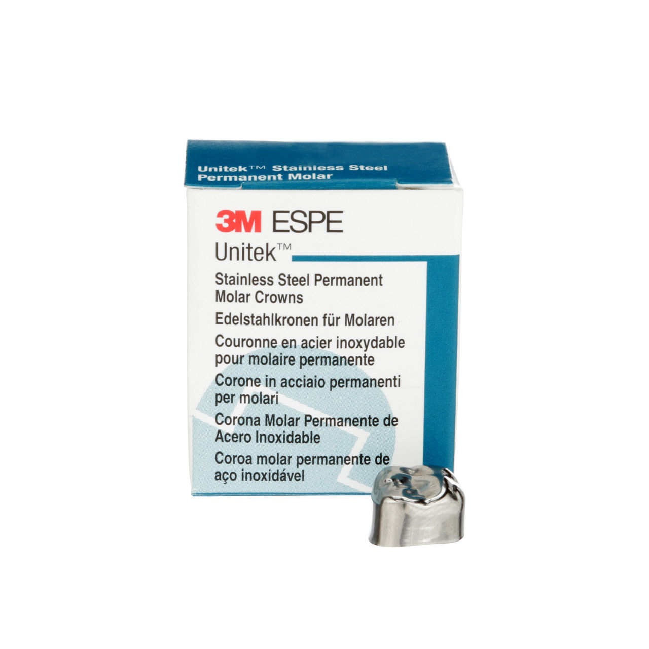 3M™ Unitek™ Stainless Steel Permanent Molar Crowns, 900322, Upper RightFirst Permanent Molar, Size 2, 5 Crowns