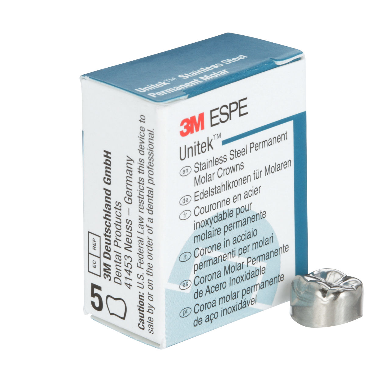 3M ESPE Unitek Stainless Steel First Permanent Molar Crown, 900342, lower right, size 2