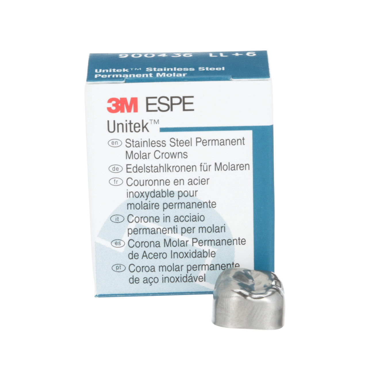 3M™ Unitek™ Stainless Steel Permanent Molar Crowns, 900436, LowerLeftSecond Permanent Molar, Size 6, 5 Crowns