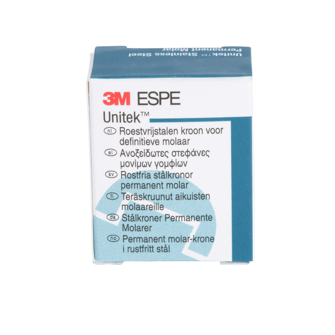 3M ESPE Unitek Stainless Steel Second Permanent Molar Crown, 900443, lower right, size 3