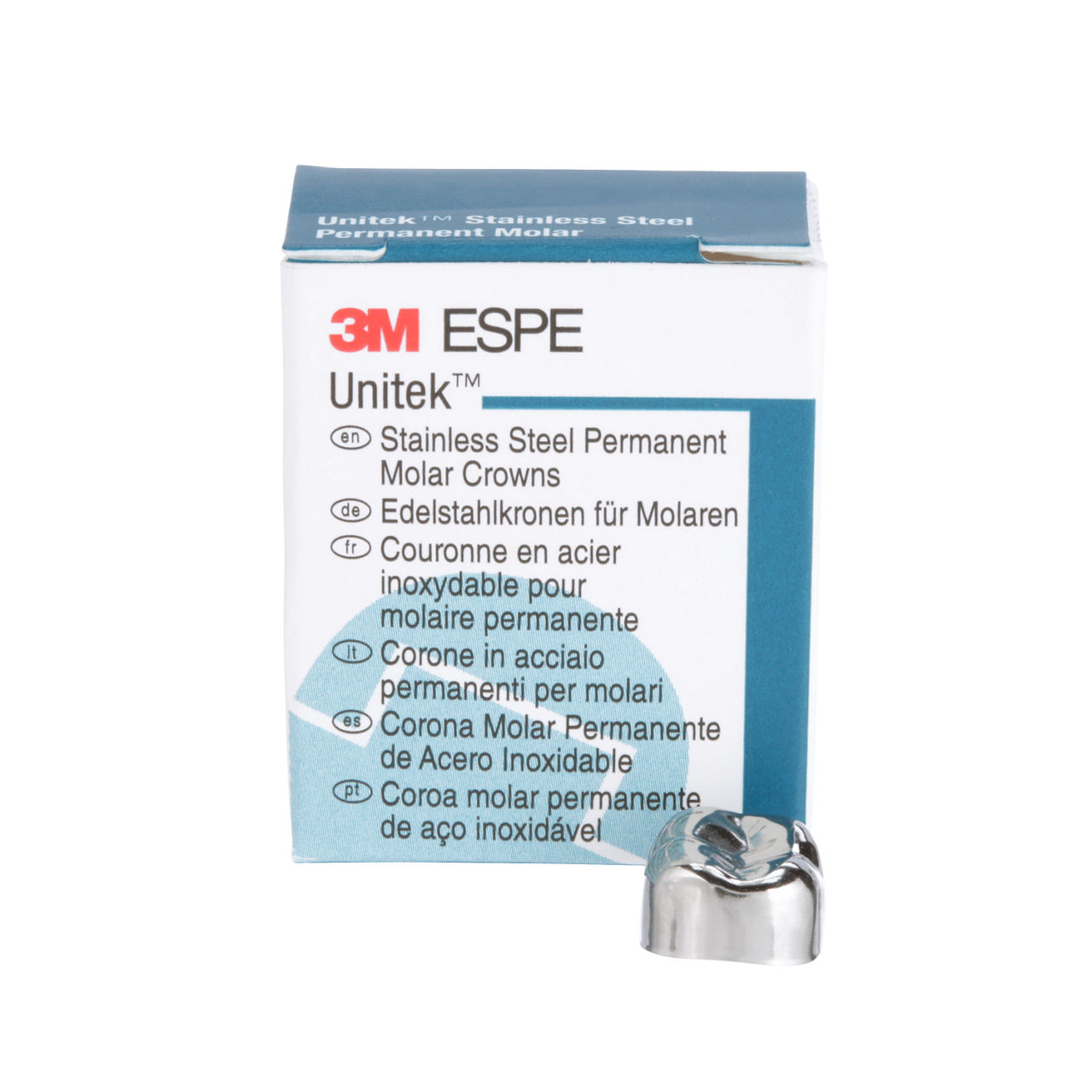 3M™ Unitek™ Stainless Steel Permanent Molar Crowns, 900443, LowerRightSecond Permanent Molar, Size 3, 5 Crowns