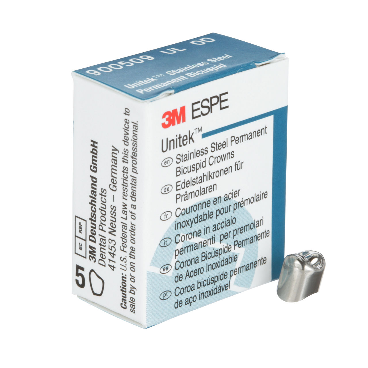 900509 UNITEK 1ST BICUSP SS UL-00, 5/PAC