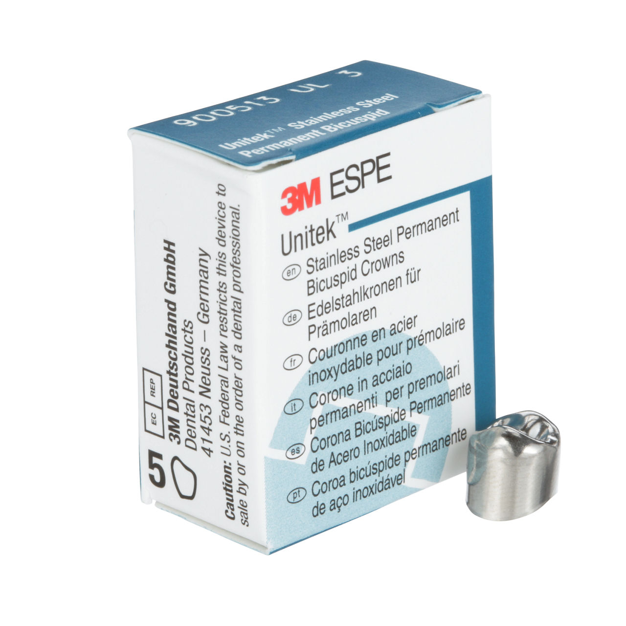 900513 UNITEK 1ST BICUSP SS UL-3, 5/PAC