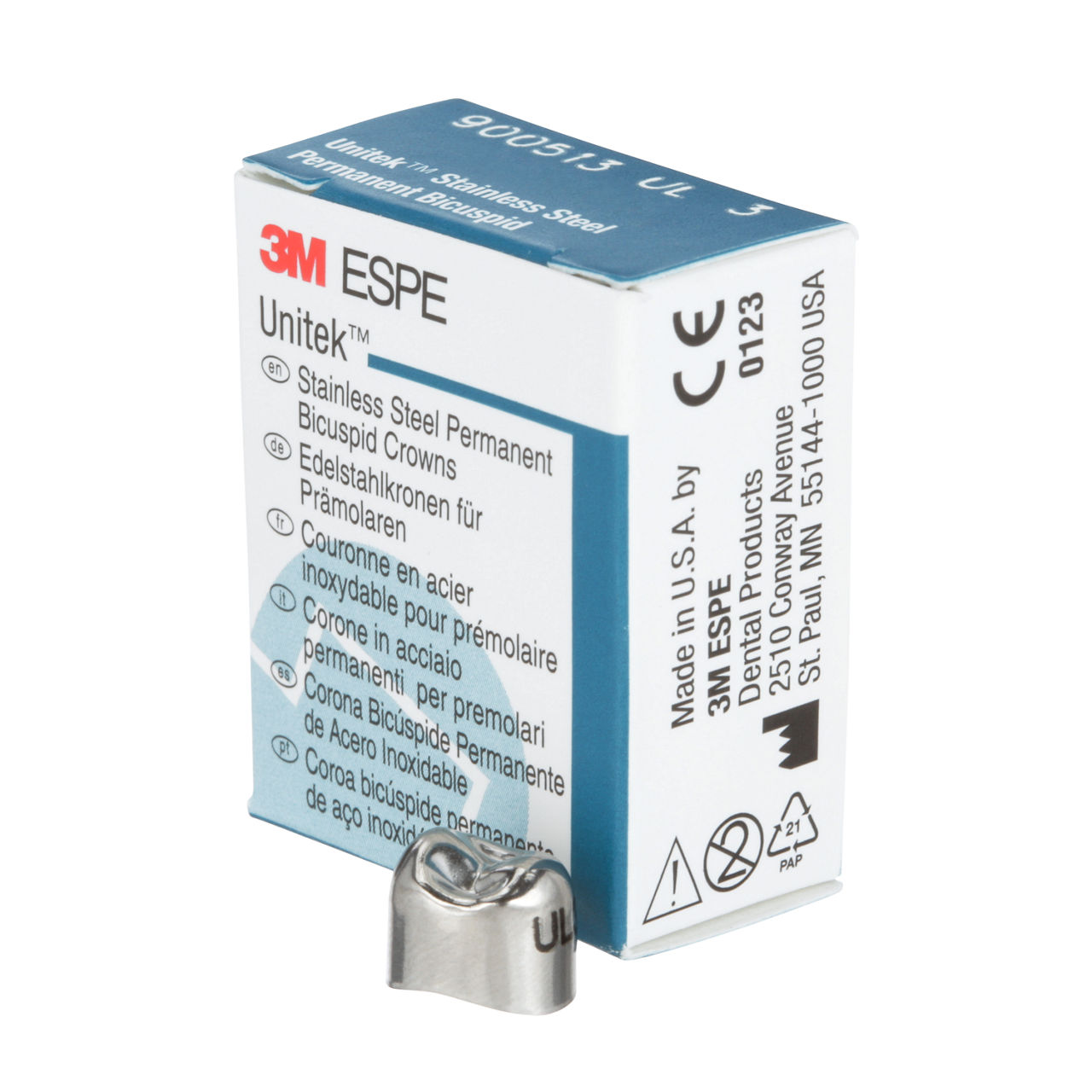 900513 UNITEK 1ST BICUSP SS UL-3, 5/PAC