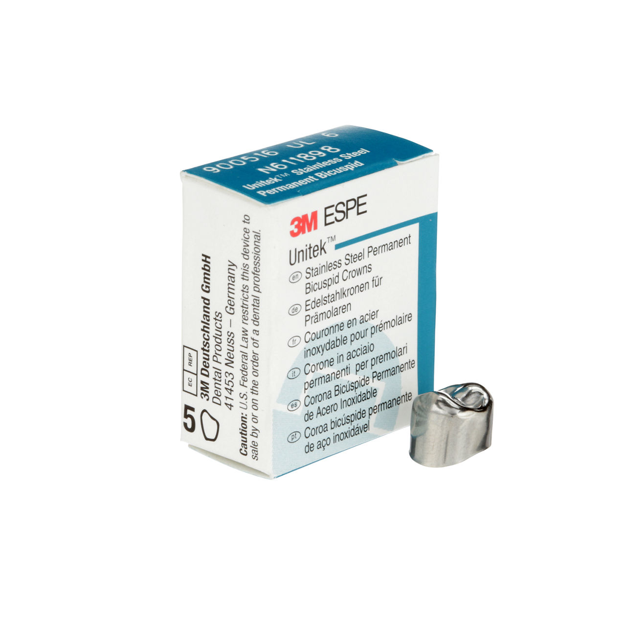 3M Unitek SS Permnent Frst Bicuspd, Upr Lft, Sze6 (5/bx), 900516