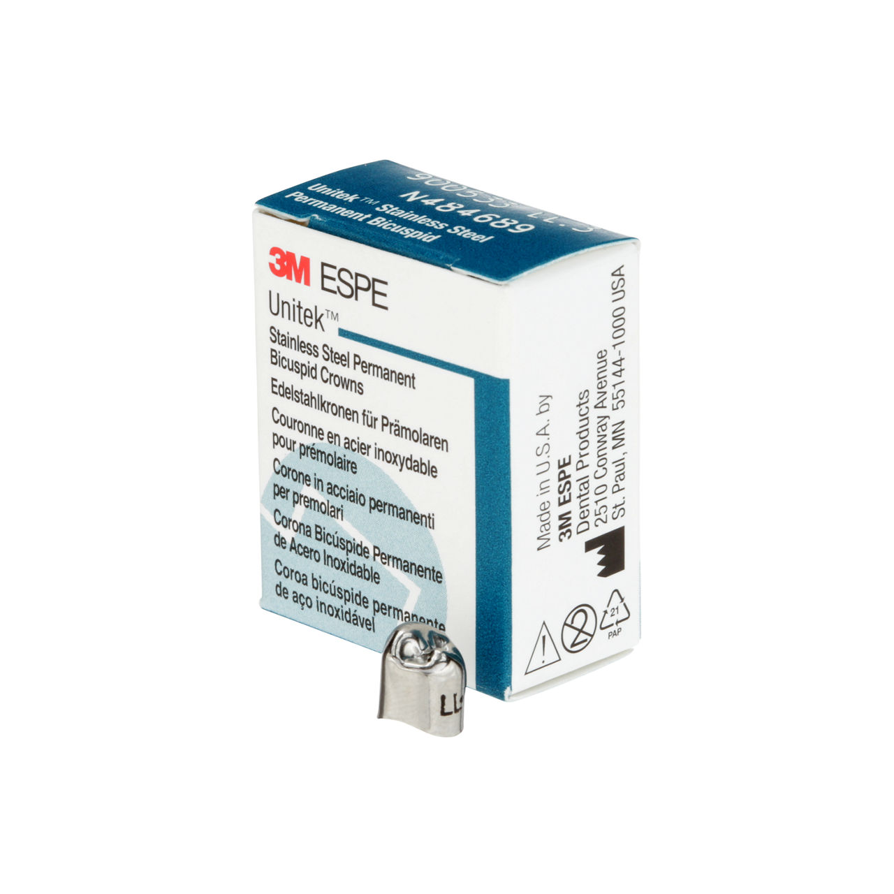 3M Unitek SS Permnent Frst Bicuspd, Upr Lft, Sze6 (5/bx), 900516