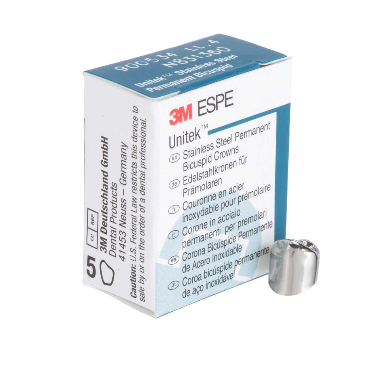 900534 UNITEK 1ST BICUSP SS LL-4, 5/PAC