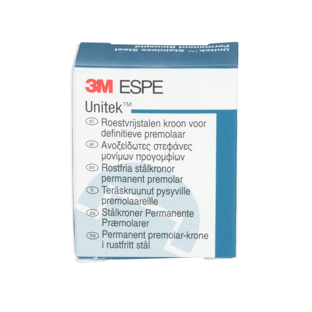 3M ESPE Unitek Stainless Steel Permanent First Bicuspid Crown, 900541, lower right, size 1