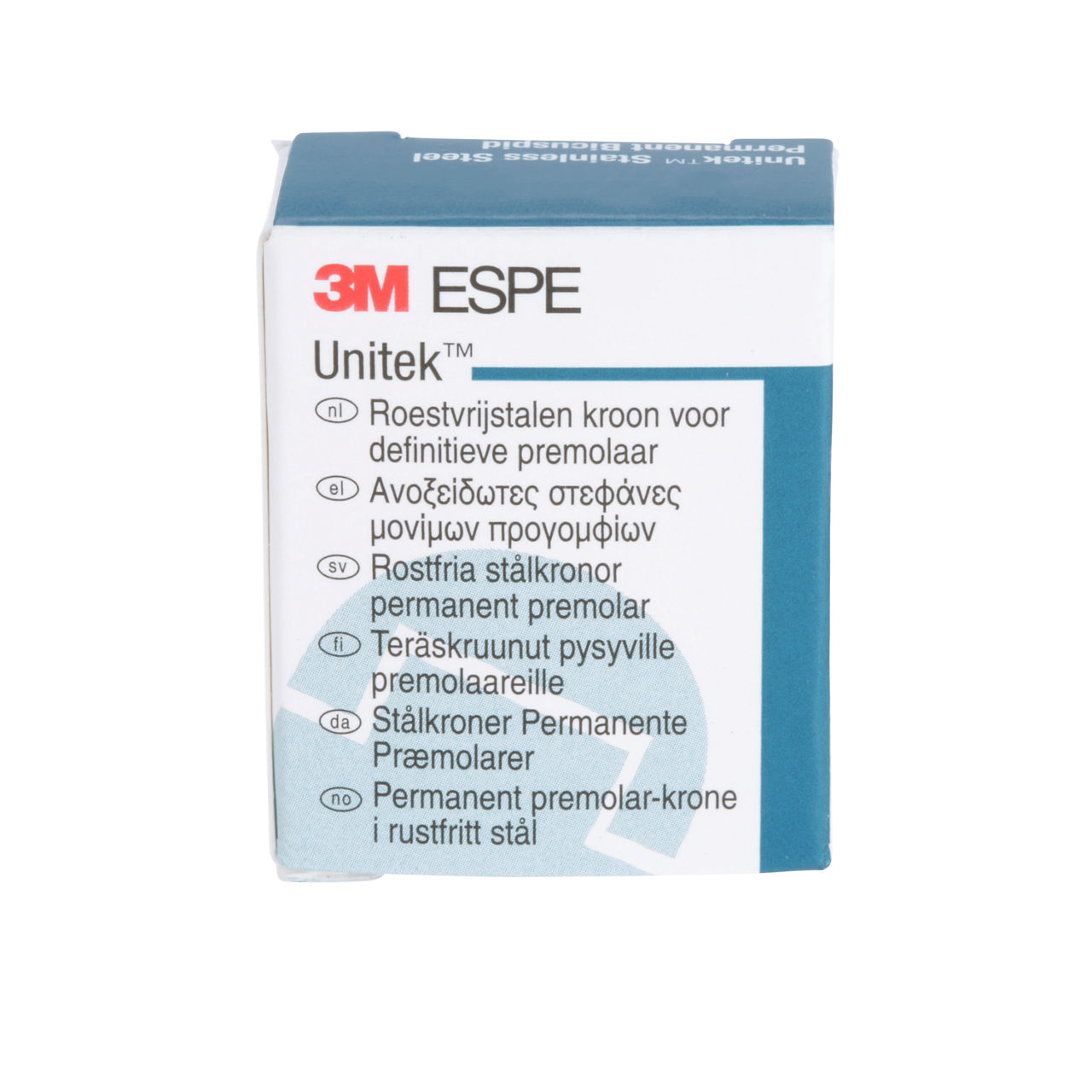 3M ESPE Unitek Stainless Steel Permanent First Bicuspid Crown, 900544, lower right, size 4
