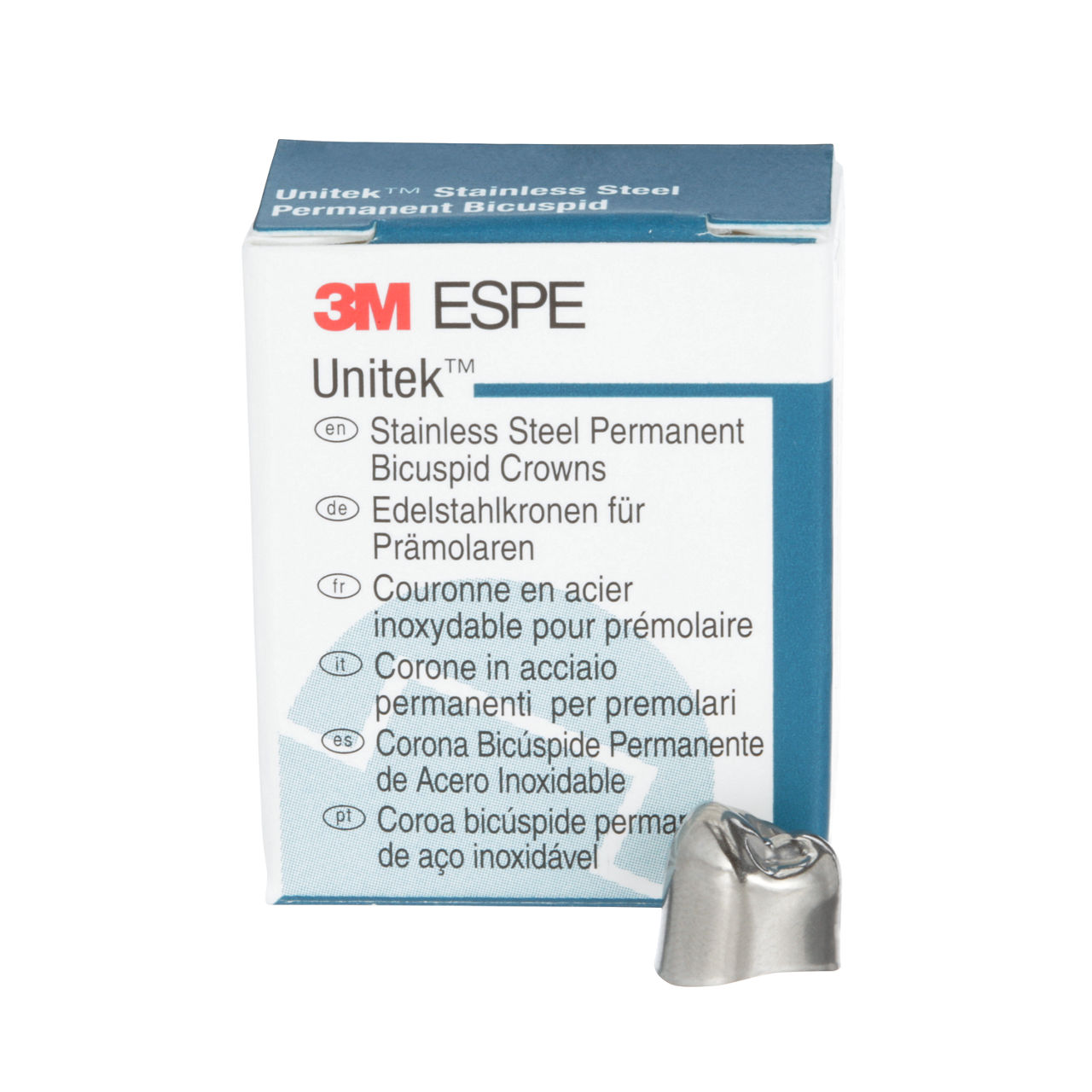 3M™ Unitek™ Stainless Steel Permanent Bicuspid Crowns, 900546, LowerRight First Bicuspid, Size 6, 5 Crowns