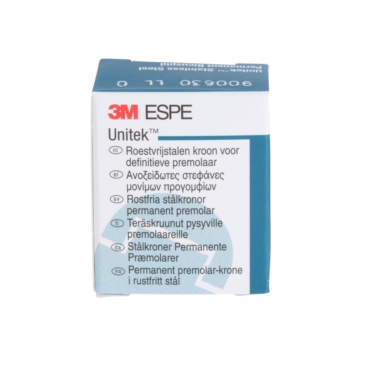 3M ESPE Unitek Stainless Steel Permanent Second Bicuspid Crown, 900630, lower left, size 0