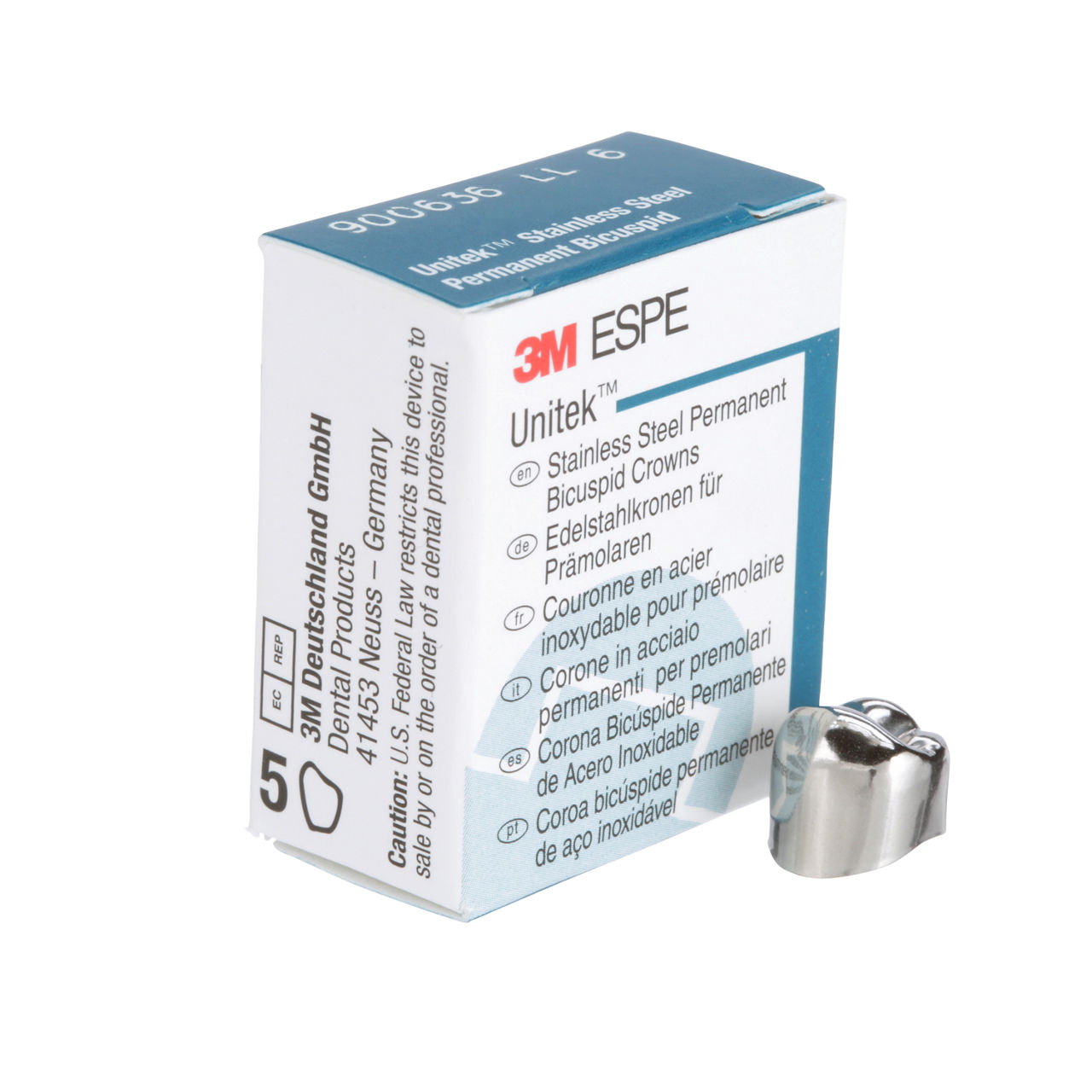 900636 UNITEK 2ND BICUSP SS LL-6, 5/PAC