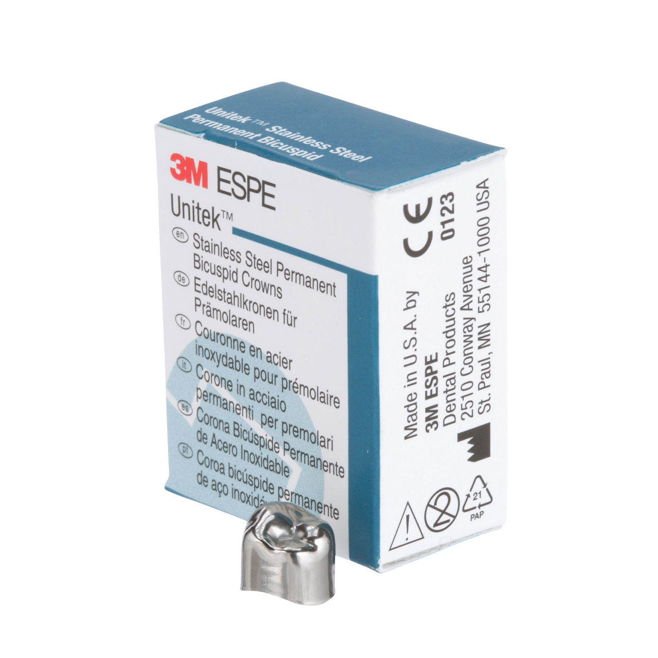 3M Unitek Stainless Steel Permanent Second Bicuspid Crown, 900643, lower right