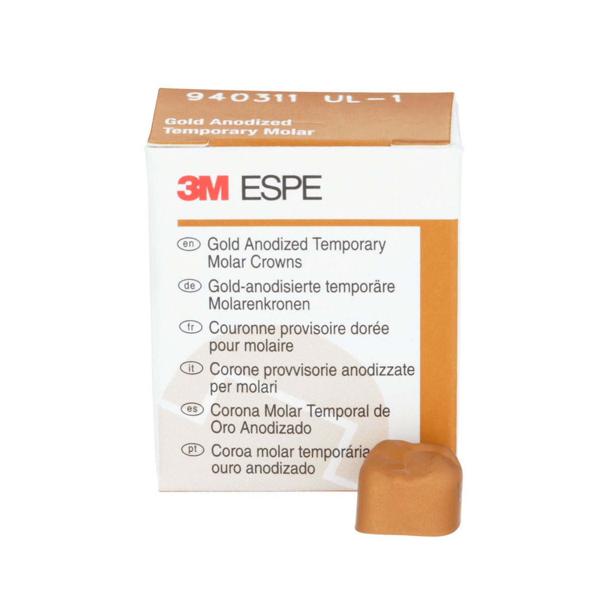 3M Gold Anodized Temporary Crowns