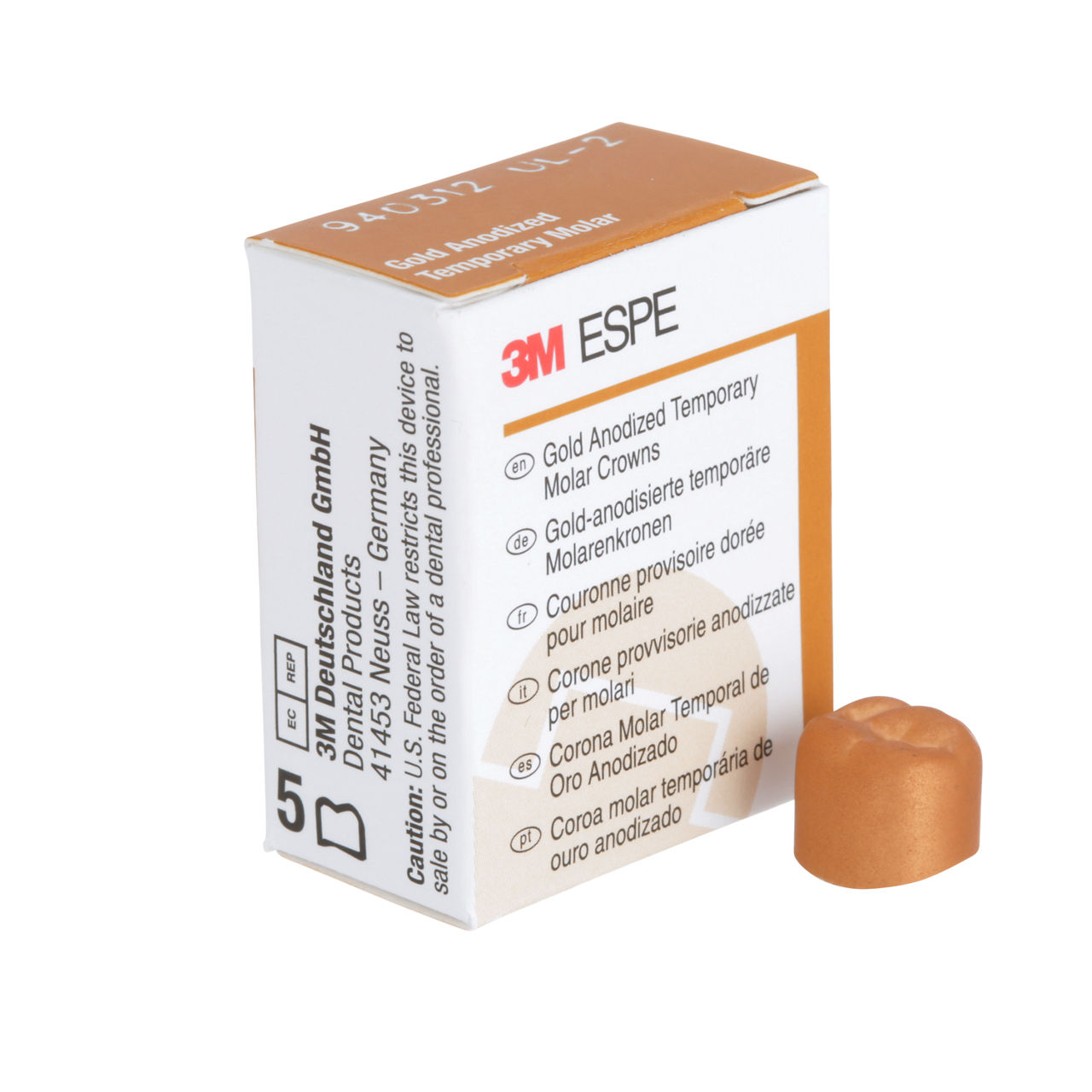 940312 UNITEK GOLD 1ST MOL UL-2, 5/PAC