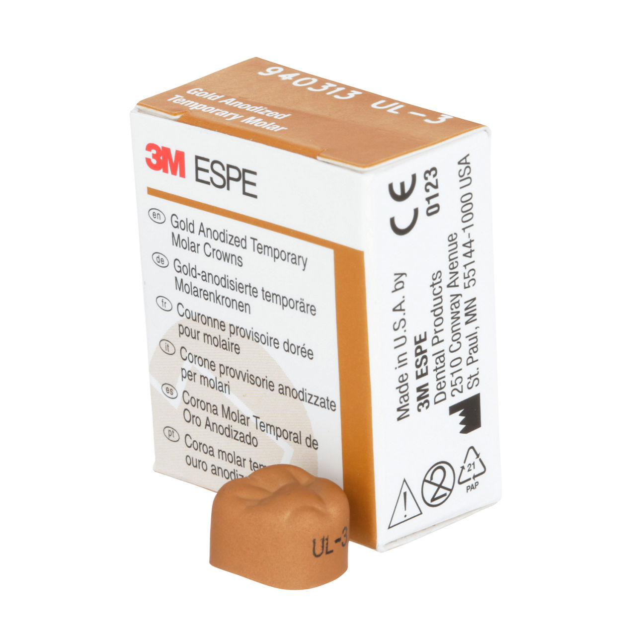 940313 UNITEK GOLD 1ST MOL UL-3, 5/PAC