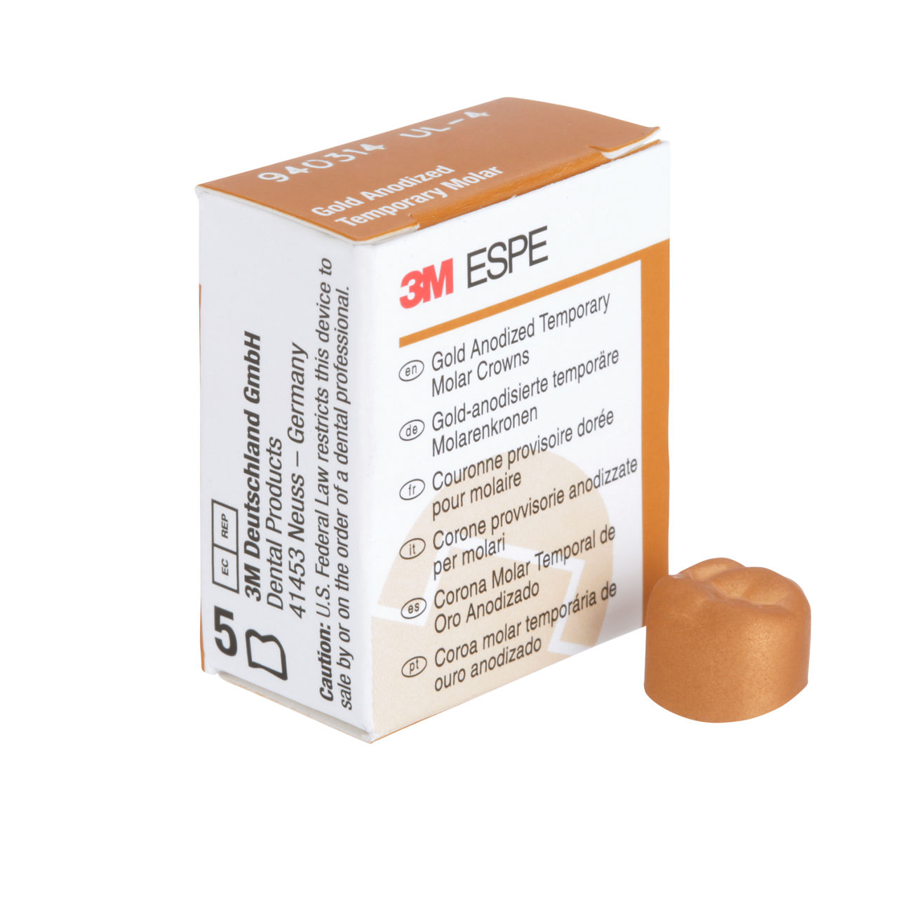 940314 UNITEK GOLD 1ST MOL UL-4, 5/PAC