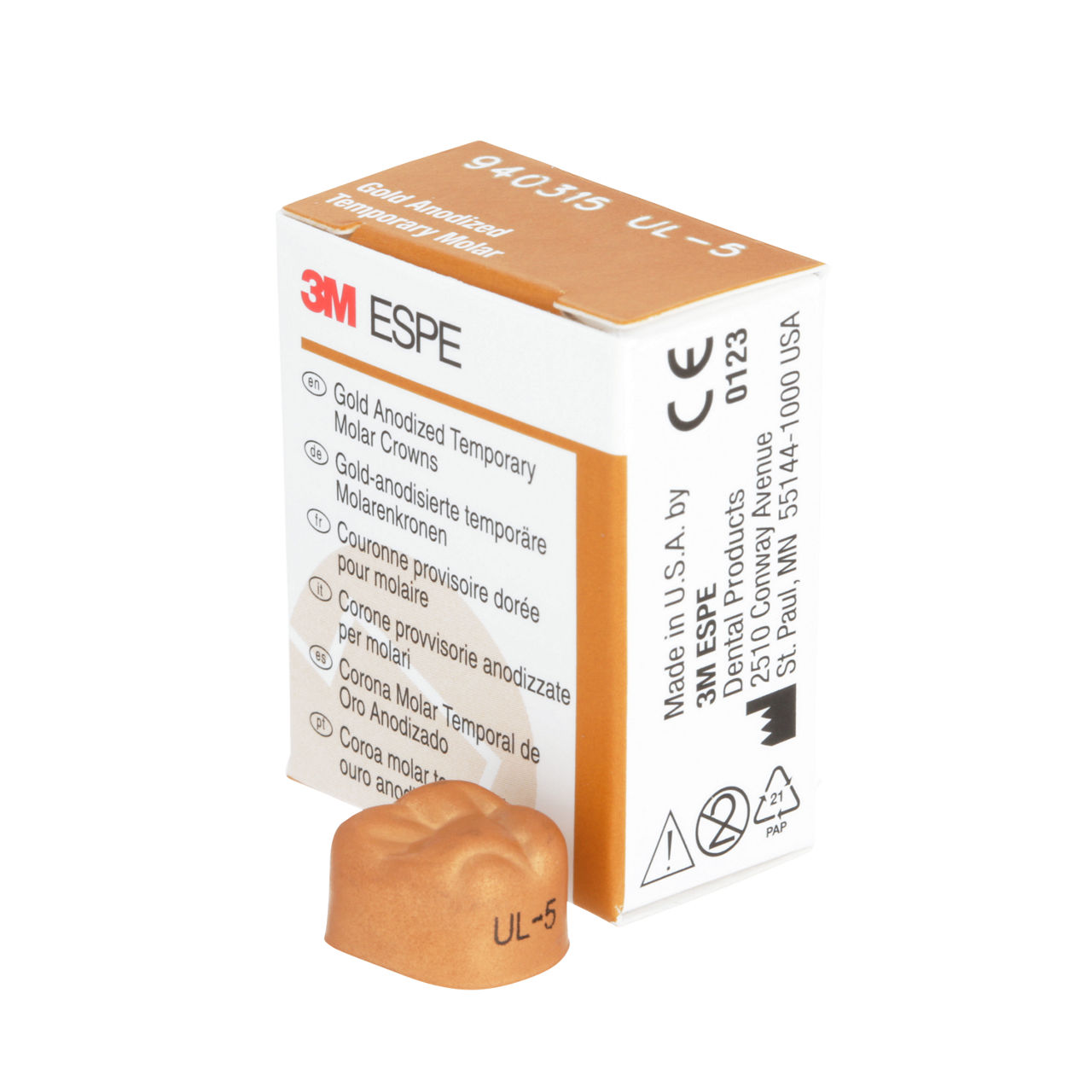 940315 UNITEK GOLD 1ST MOL UL-5, 5/PAC