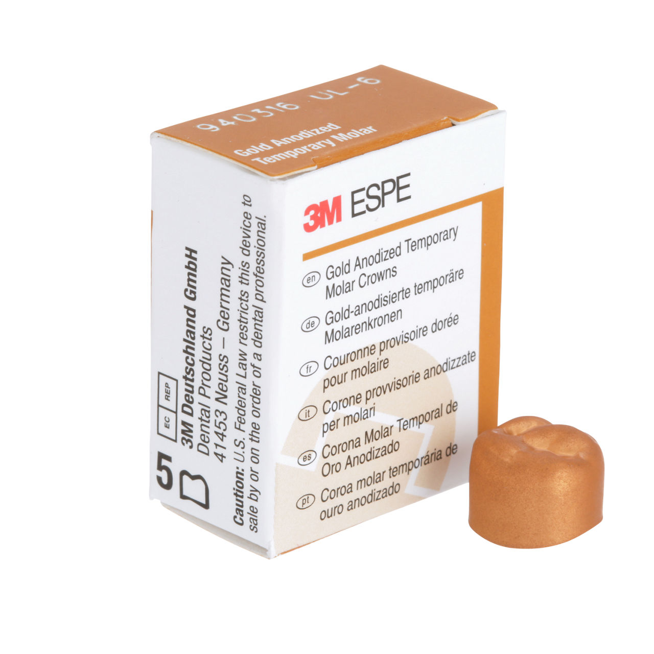 940316 UNITEK GOLD 1ST MOL UL-6, 5/PAC