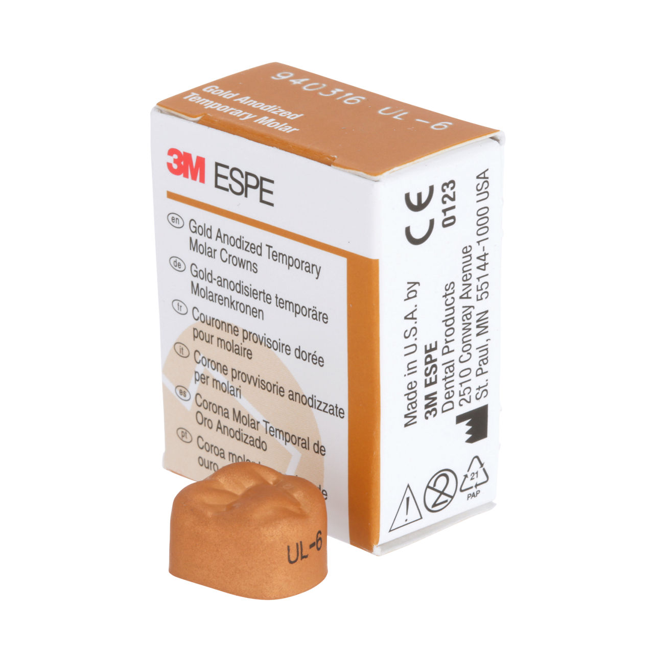 940316 UNITEK GOLD 1ST MOL UL-6, 5/PAC