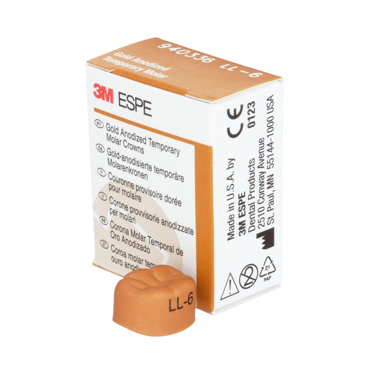 940336 UNITEK GOLD 1ST MOL LL-6, 5/PAC