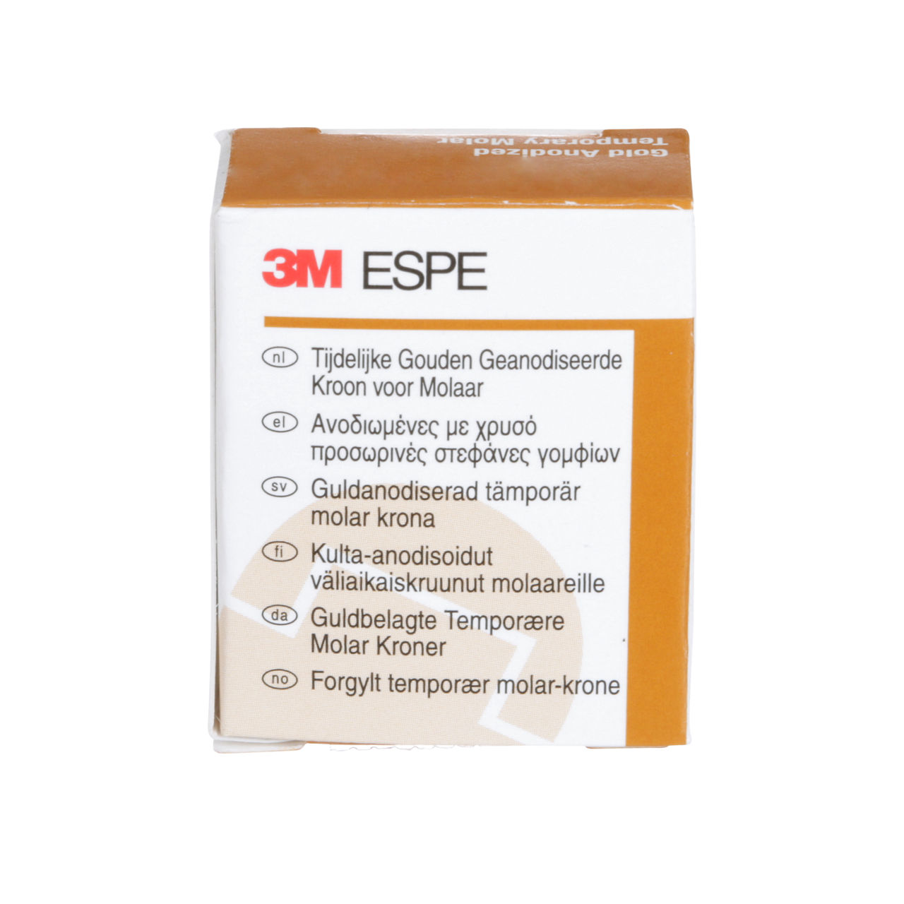 3M ESPE Gold Anodized Temporary Molar Crown, 940344, first molar, lower right, #4