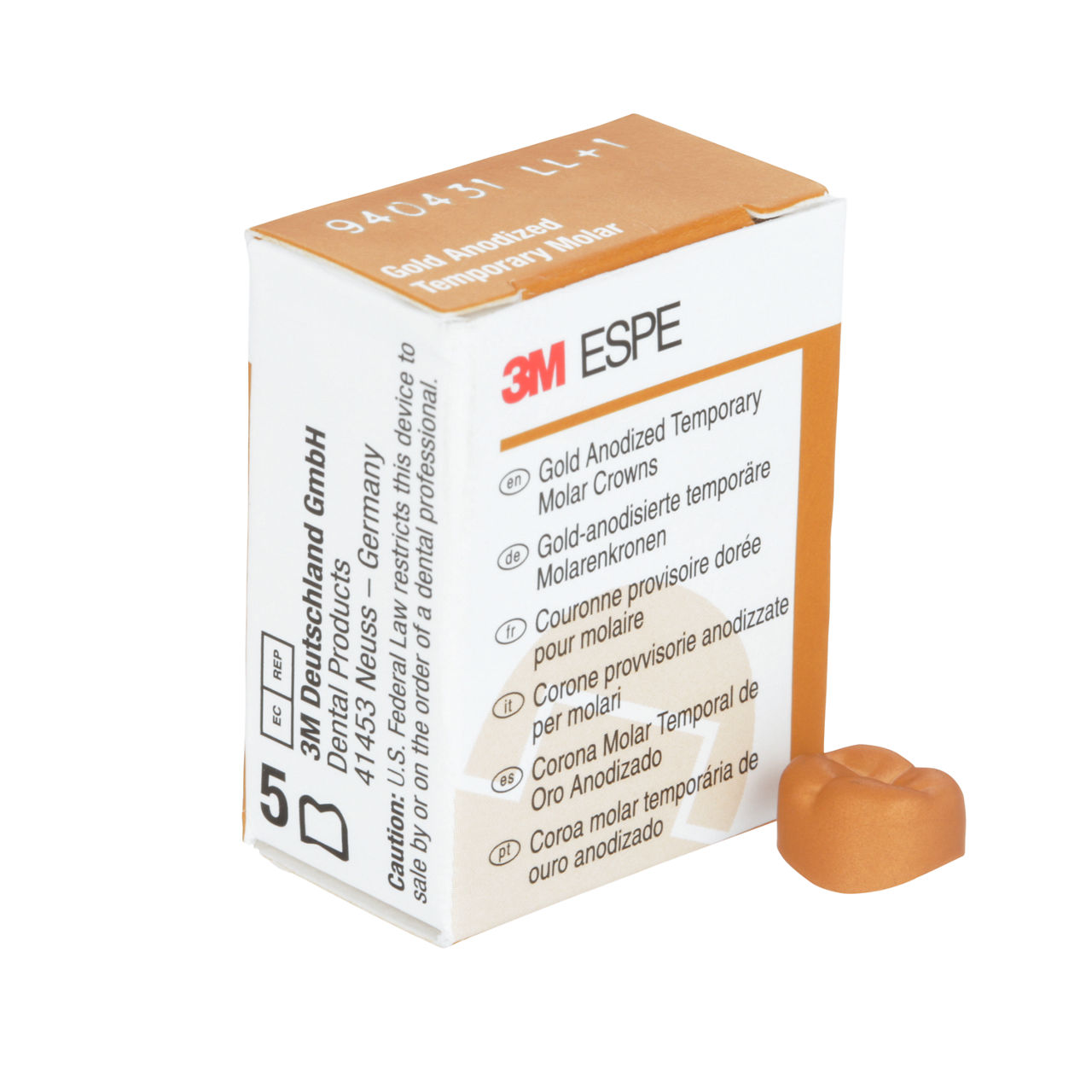 940431 UNITEK GOLD 2ND MOL LL-1, 5/PAC