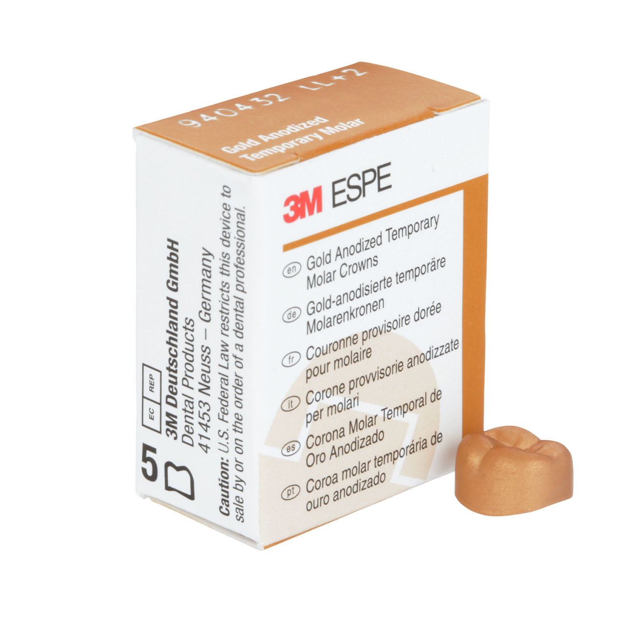 940432 UNITEK GOLD 2ND MOL LL-2, 5/PAC