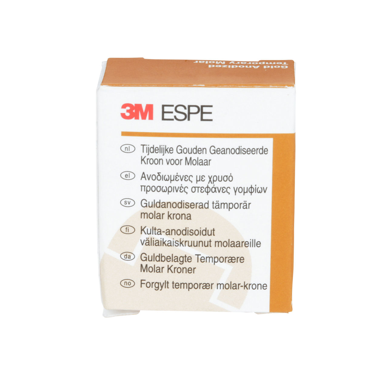 3M ESPE Gold Anodized Temporary Molar Crown, 940441, second molar, lower right, #1