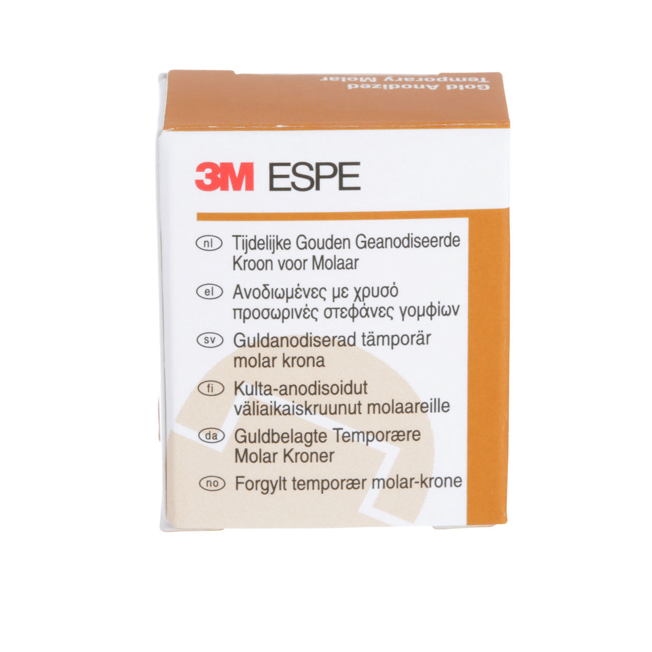 3M ESPE Gold Anodized Temporary Molar Crown, 940443, second molar, lower right, #3