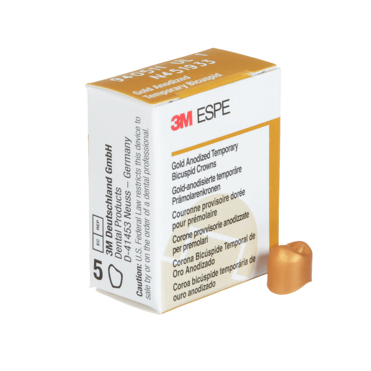 940511 UNITEK GOLD BICUSP UL-1, 5/PAC