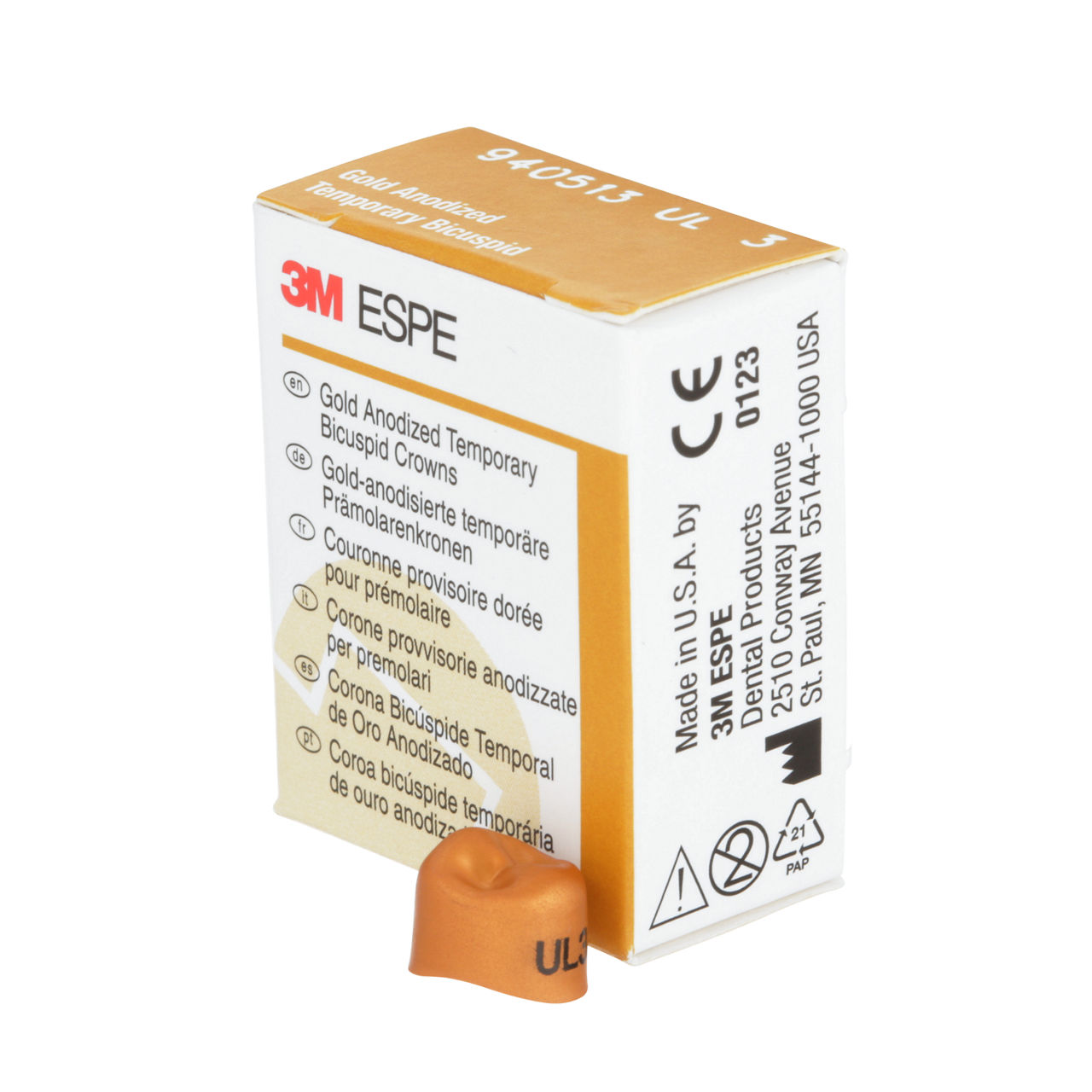 940513 UNITEK GOLD BICUSP UL-3, 5/PAC