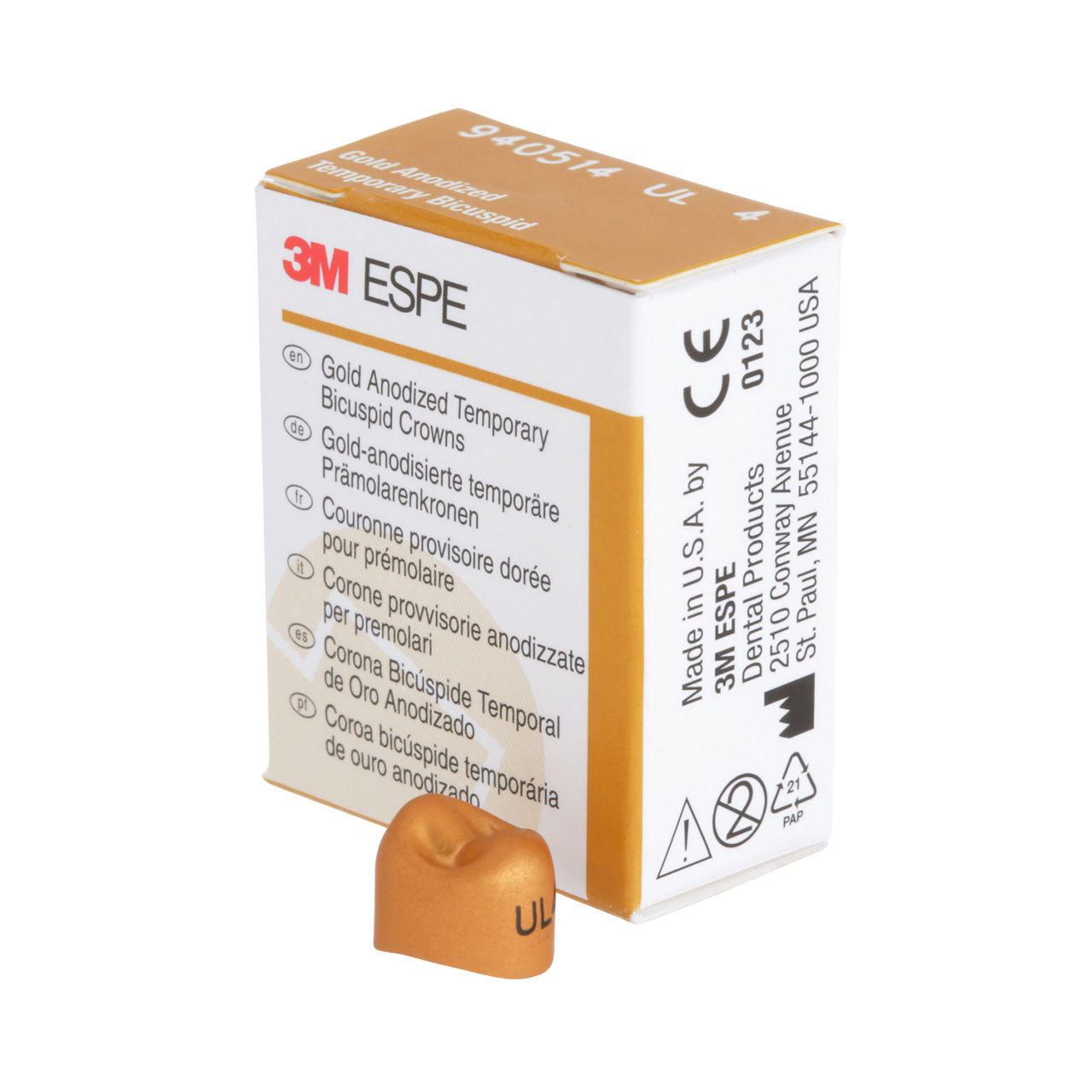 940514 UNITEK GOLD BICUSP UL-4, 5/PAC