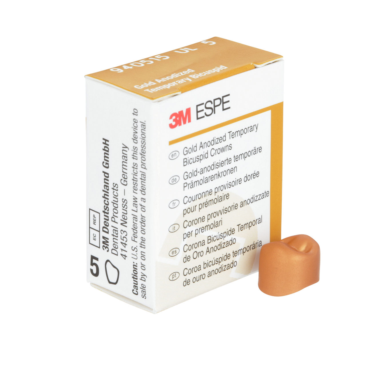 940515 UNITEK GOLD BICUSP UL-5, 5/PAC