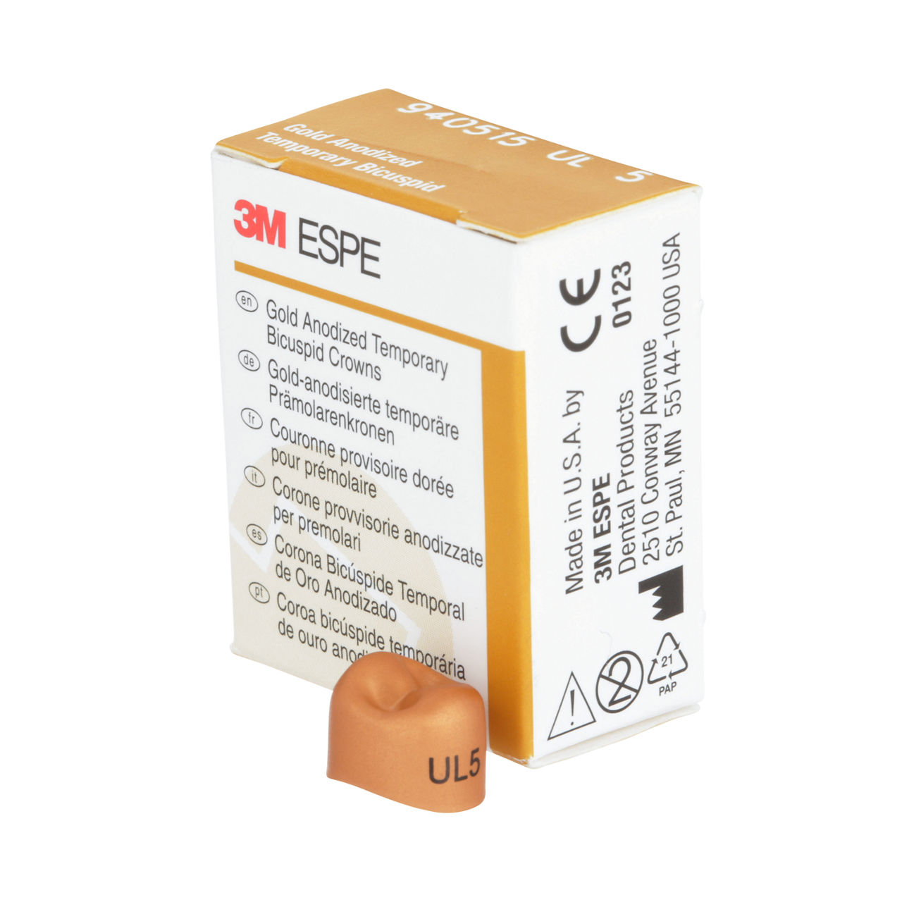 940515 UNITEK GOLD BICUSP UL-5, 5/PAC