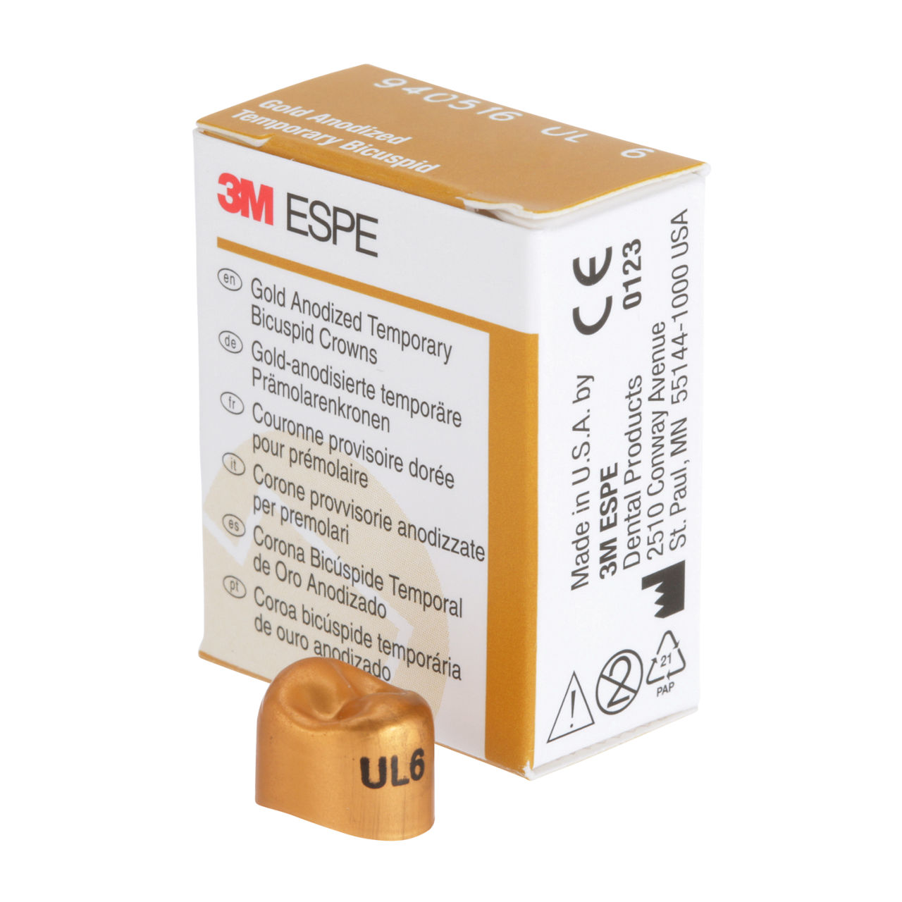 940516 UNITEK GOLD BICUSP UL-6, 5/PAC