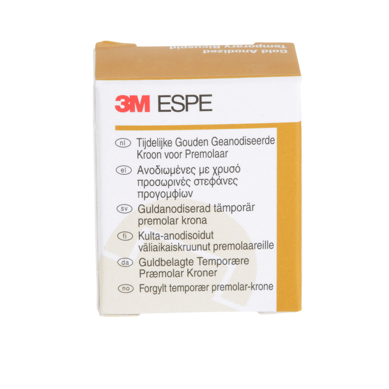 3M ESPE Gold Anodized Temporary Bicuspid Crown, 940526, first bicuspid, upper right, #6