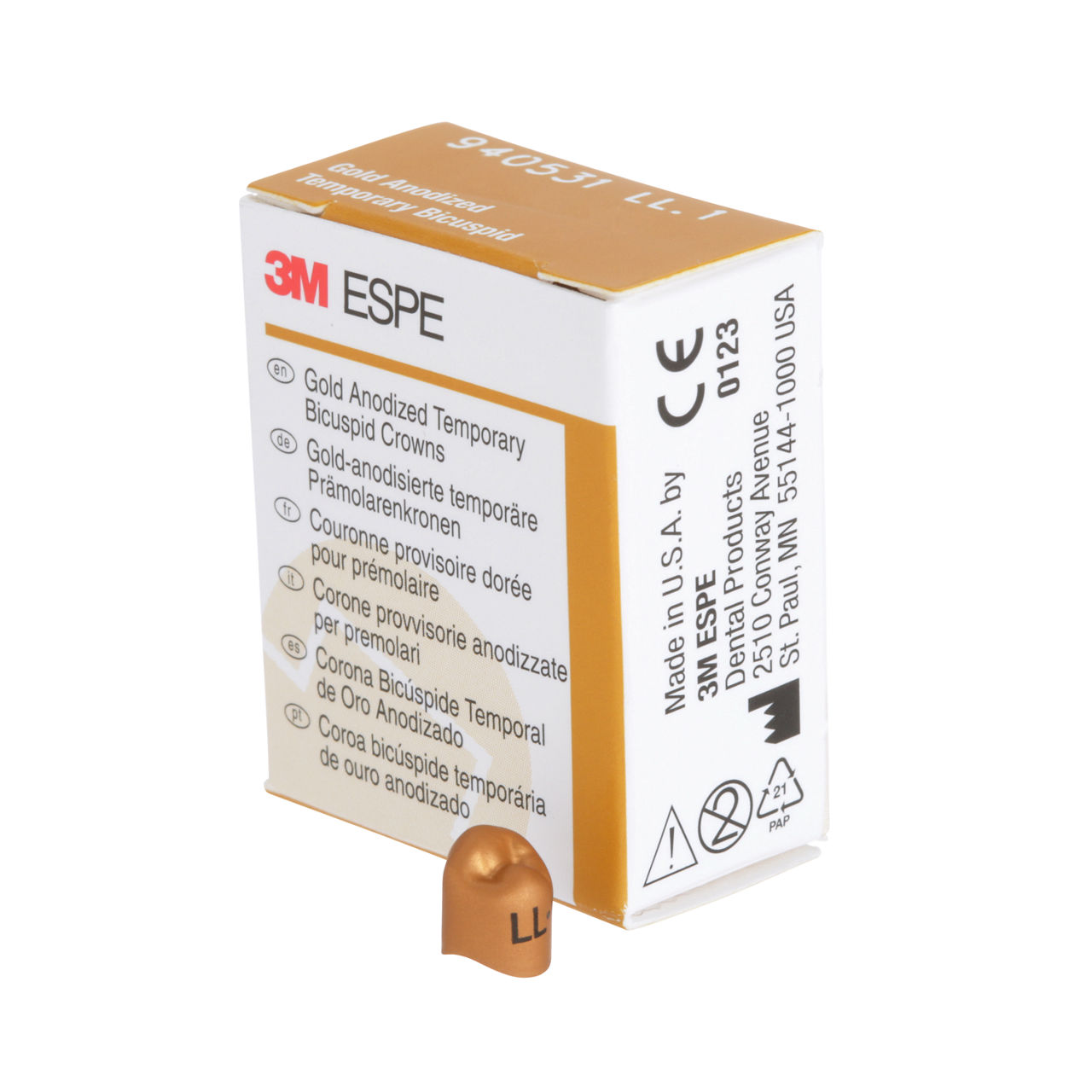 940531 UNITEK GOLD BICUSP LL-1, 5/PAC