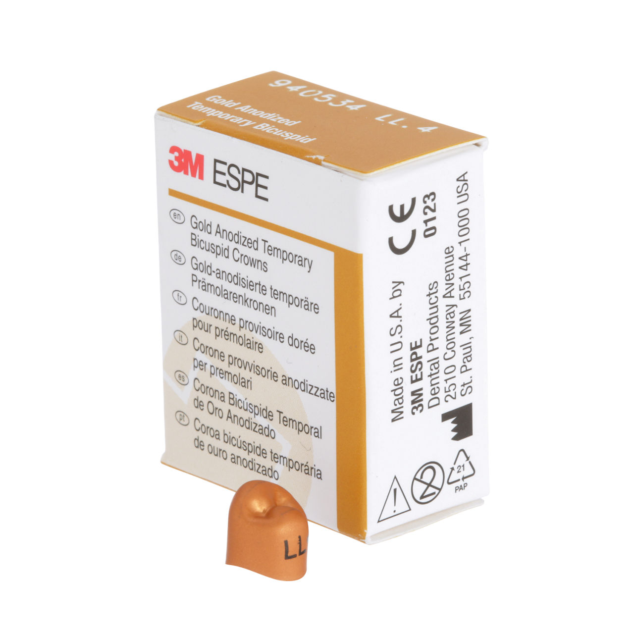 940534 UNITEK GOLD BICUSP LL-4, 5/PAC