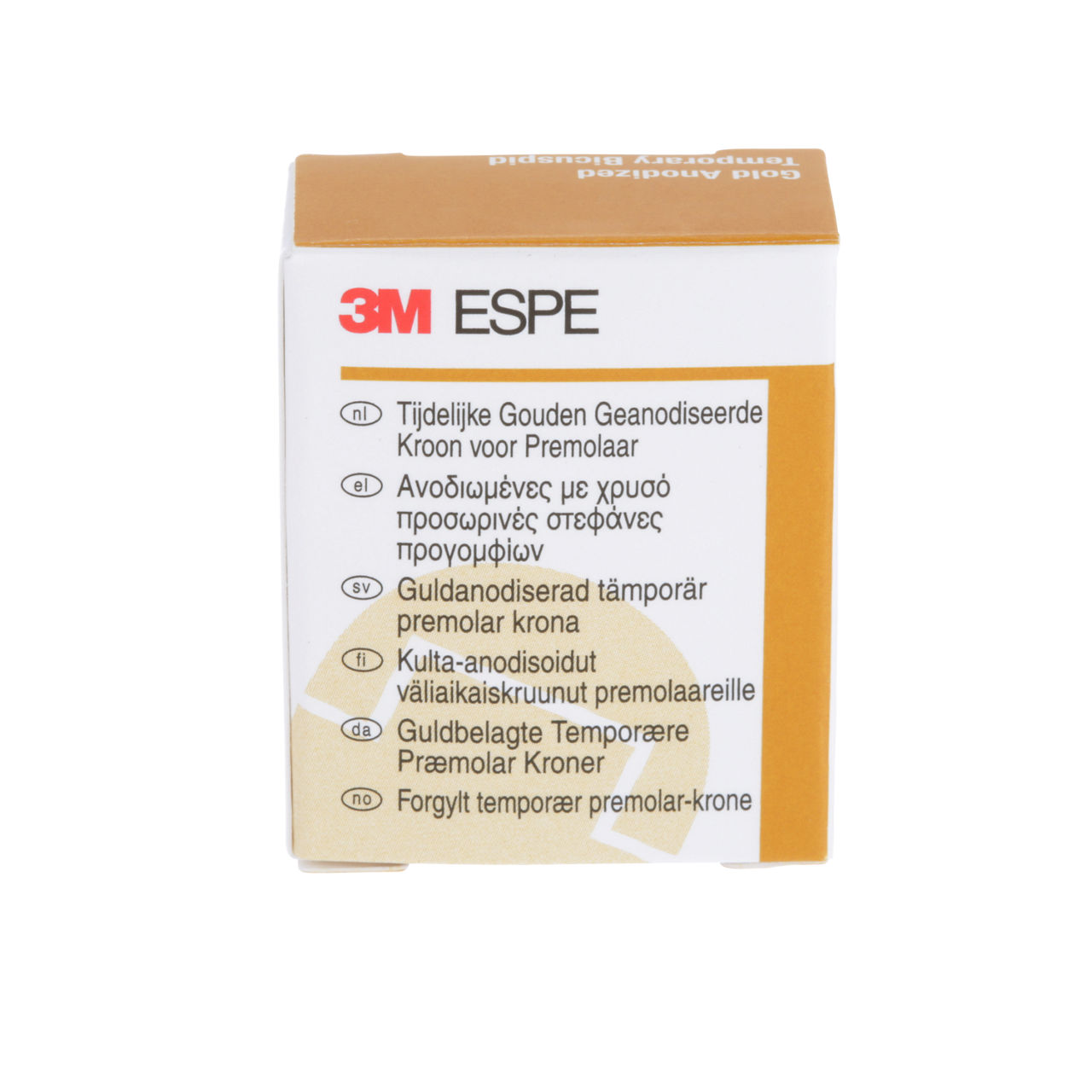 3M ESPE Gold Anodized Temporary Bicuspid Crown, 940545, first bicuspid, lower right, #5