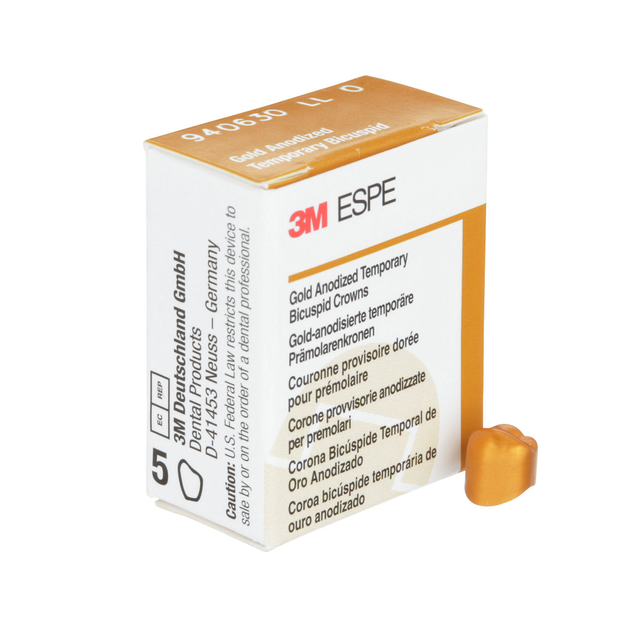 940630 UNITEK GOLD 2NDBICUSP LL-0, 5/PAC