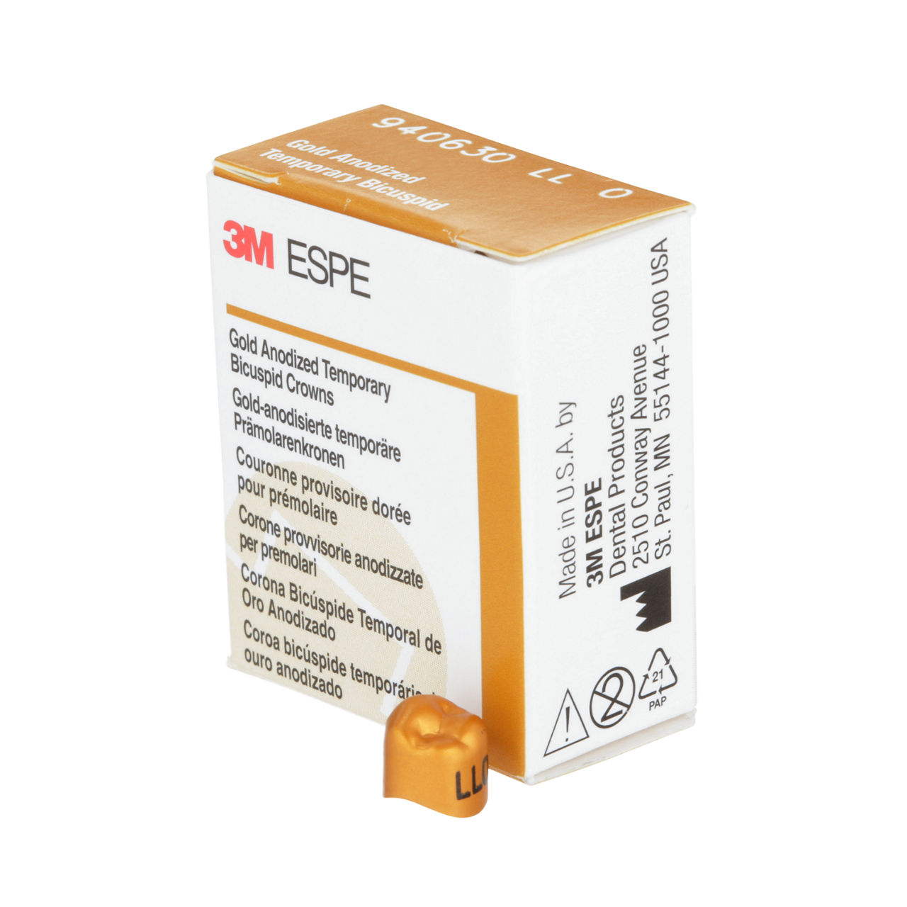 940630 UNITEK GOLD 2NDBICUSP LL-0, 5/PAC