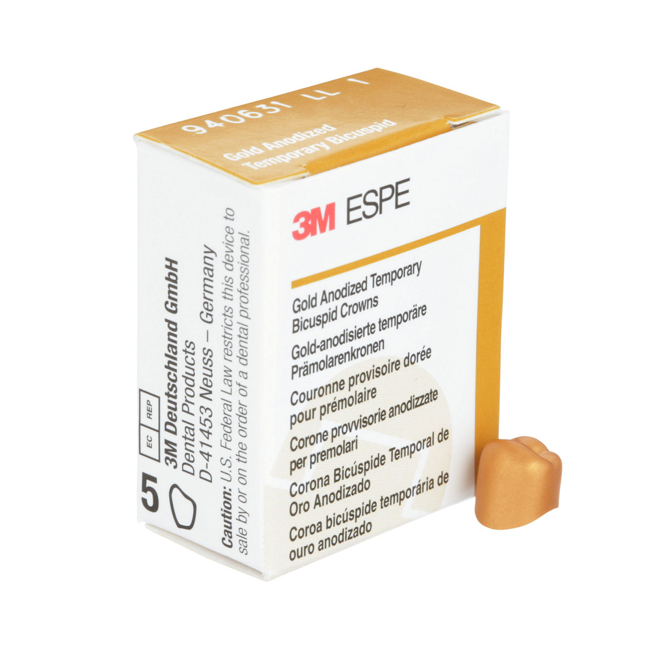 940631 UNITEK GOLD 2NDBICUSP LL-1, 5/PAC